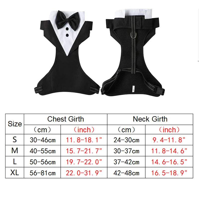 Dog Tuxedo for Wedding Outfit, Dog Suit and Tie Costumes for Birthday, Cosplay, Christmas Party, Pet Formal Wear with Bowtie by PawHaven