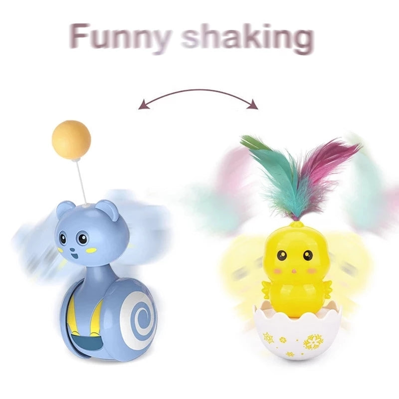 Cat Interactive Feather Toys Pet Bumbler Funny Toy Interactive Cats Toys Cat Rolling Teaser Feather Wand Toys Rotating Ball by PawHaven