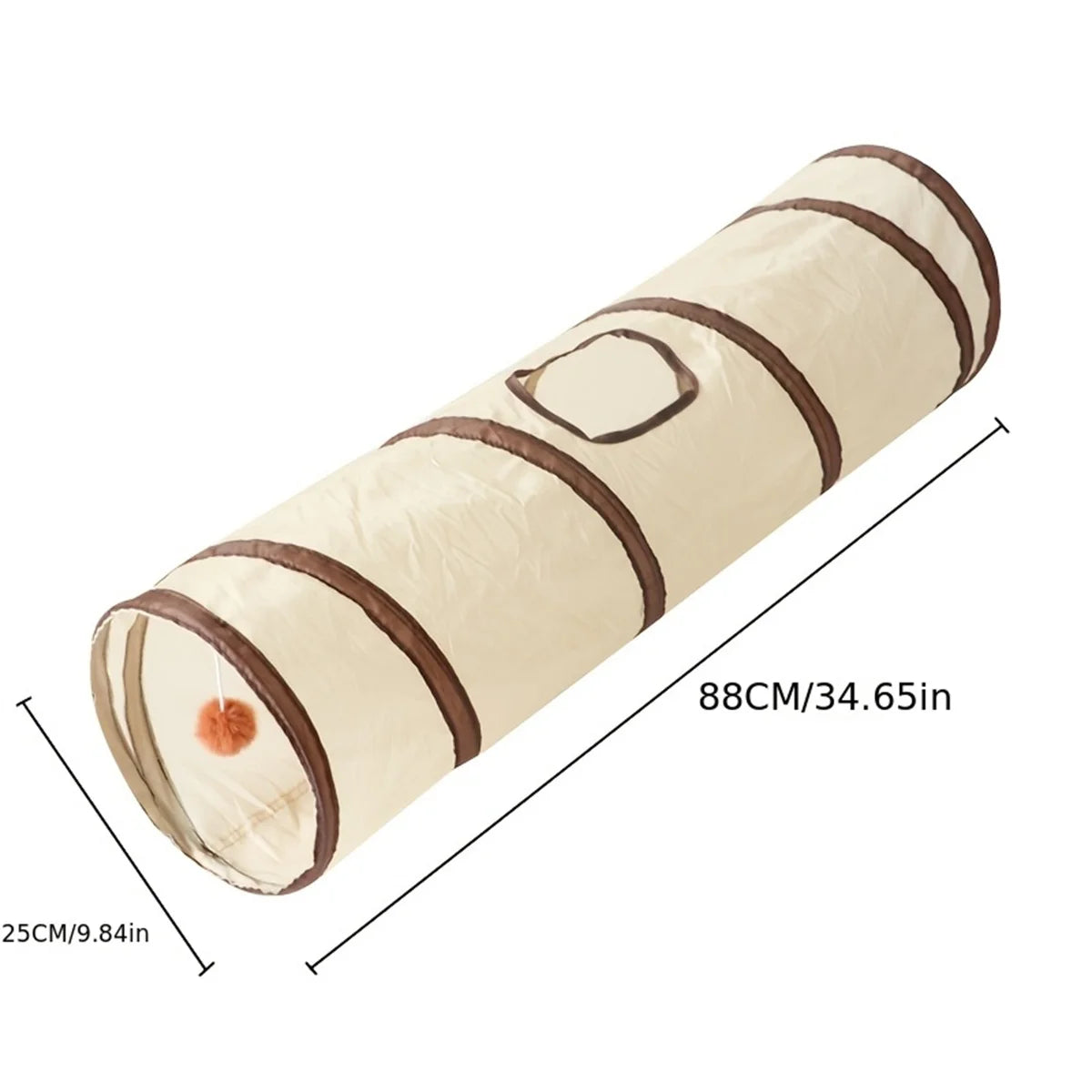 Foldable Cat Tunnel Toy, Collapsible All-in-One Pet Storage Cat Tunnel Toy Suitable for All Seasons by PawHaven