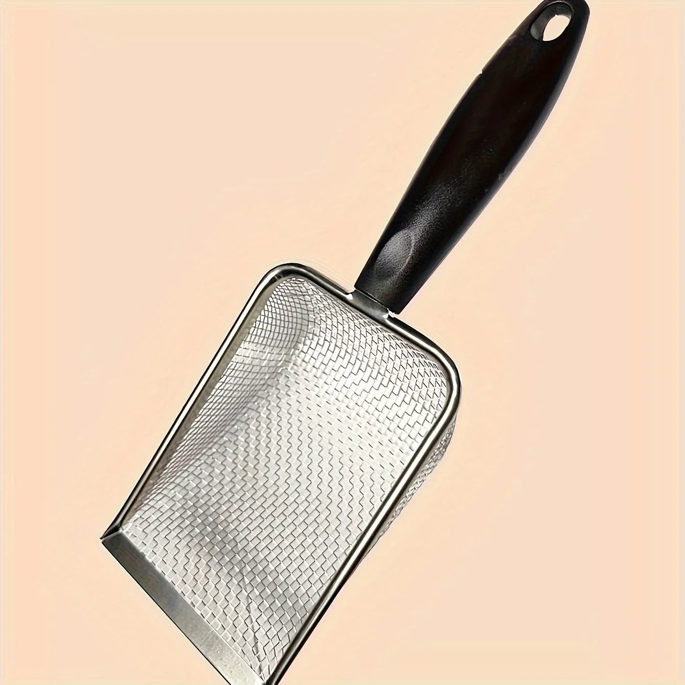 1 Pc Black handle stainless steel sand-sifting cat litter scoop - Small pet sand cleaning scoop by PawHaven