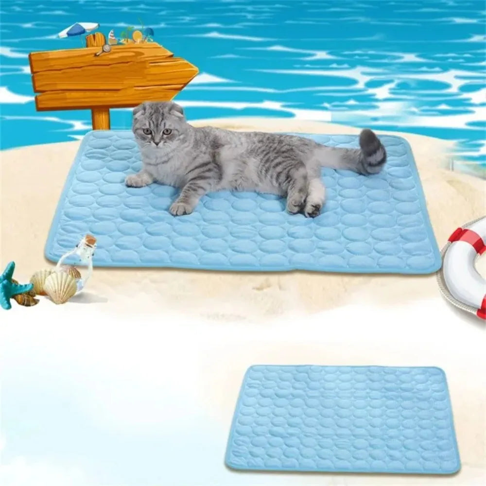 Summer Pet Cooling Mat Self Cooling Pad for Dog and Cat Waterproof Sleeping Bed Pillow Cushion Pad for Indoor Outdoor Use by PawHaven