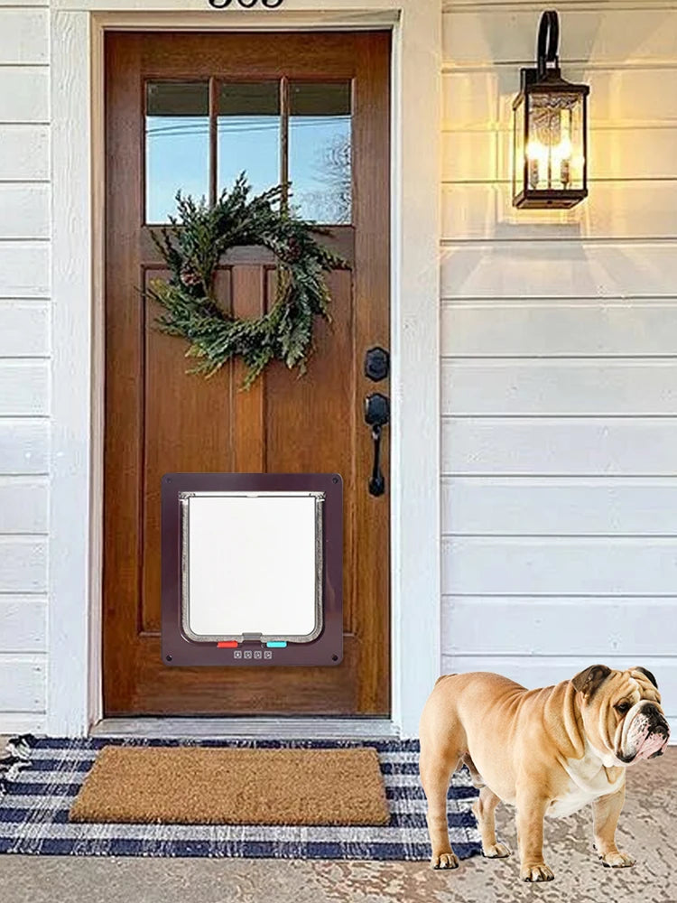 Puppy Kitten Safety In&out Pet Door with 4 Way Security Lock Dog Cat Flap Door Cat Puppy Safety Gate Pet Doors and Sliding Door by PawHaven