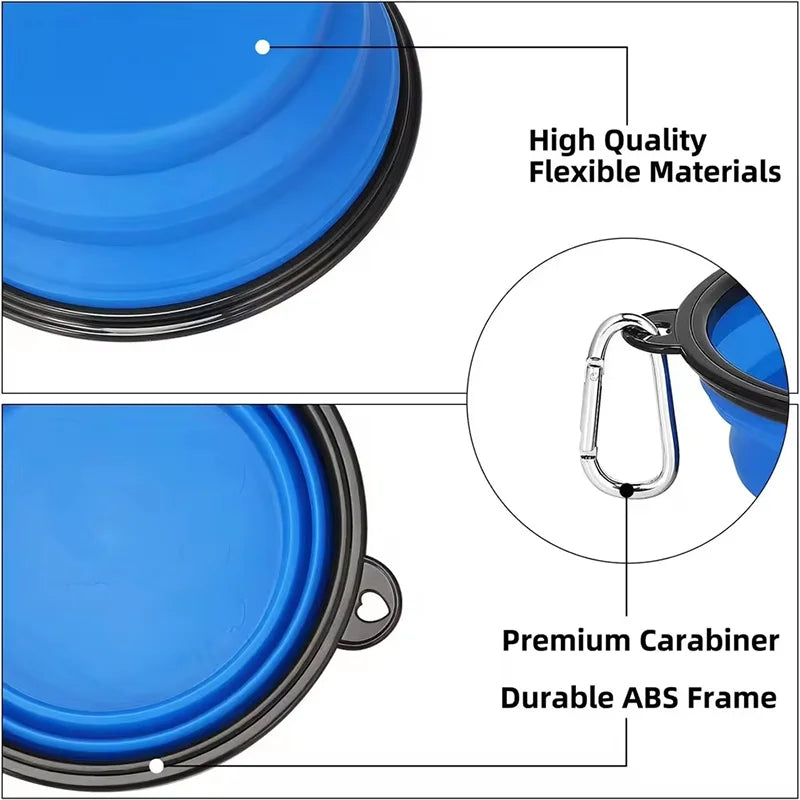 Portable Collapsible Silicone Dog Bowl Pet Food Water Feeding Dish Outdoor Camping Hiking Travel Bowl For Cats Puppies Equipped by PawHaven