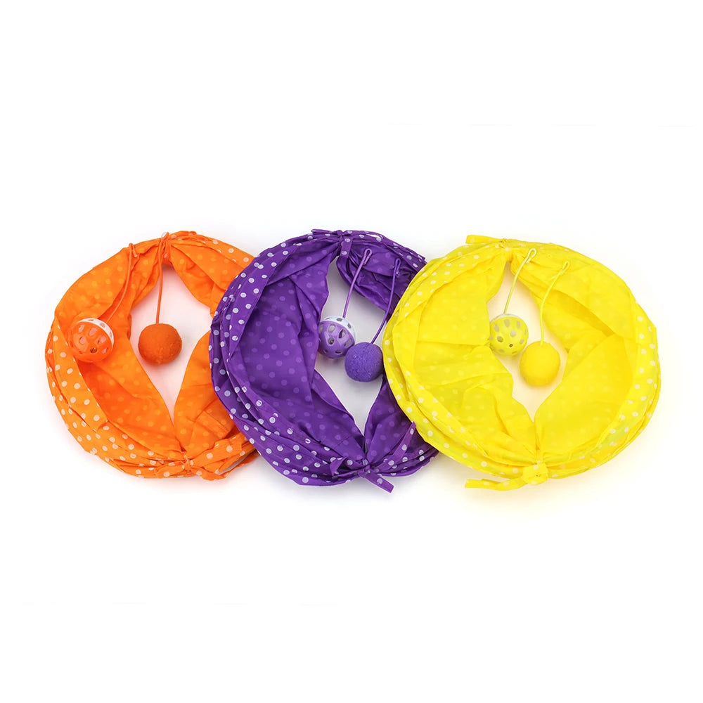 Dot Tunnel Cat Toy Tubes Ball Fold Kitten Pet Toy Puppy Rabbit Play Cat Tent by PawHaven