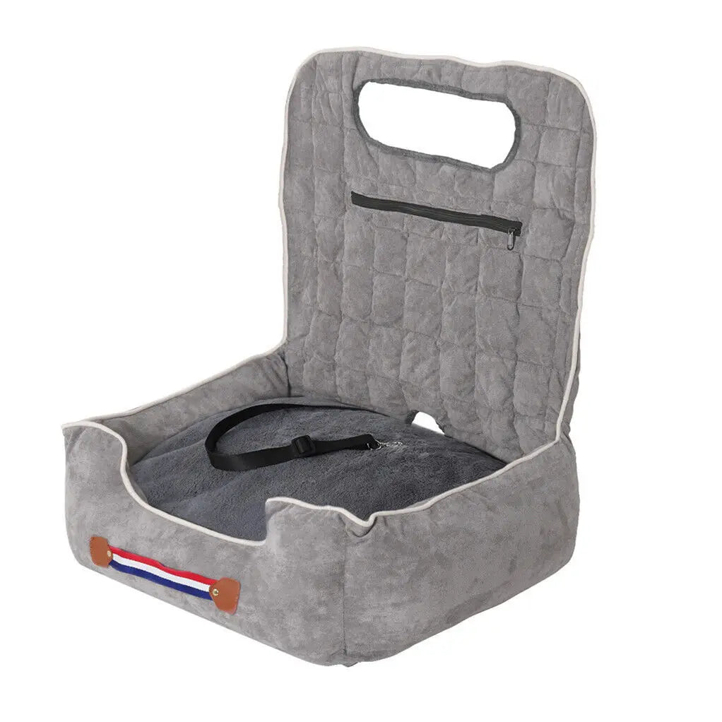Dog Car Seat Protector Travel Anti-Slip Pet Booster Seat with Storage Pockets and Safety Leash Car Carrier Bed Hold 14kg by PawHaven
