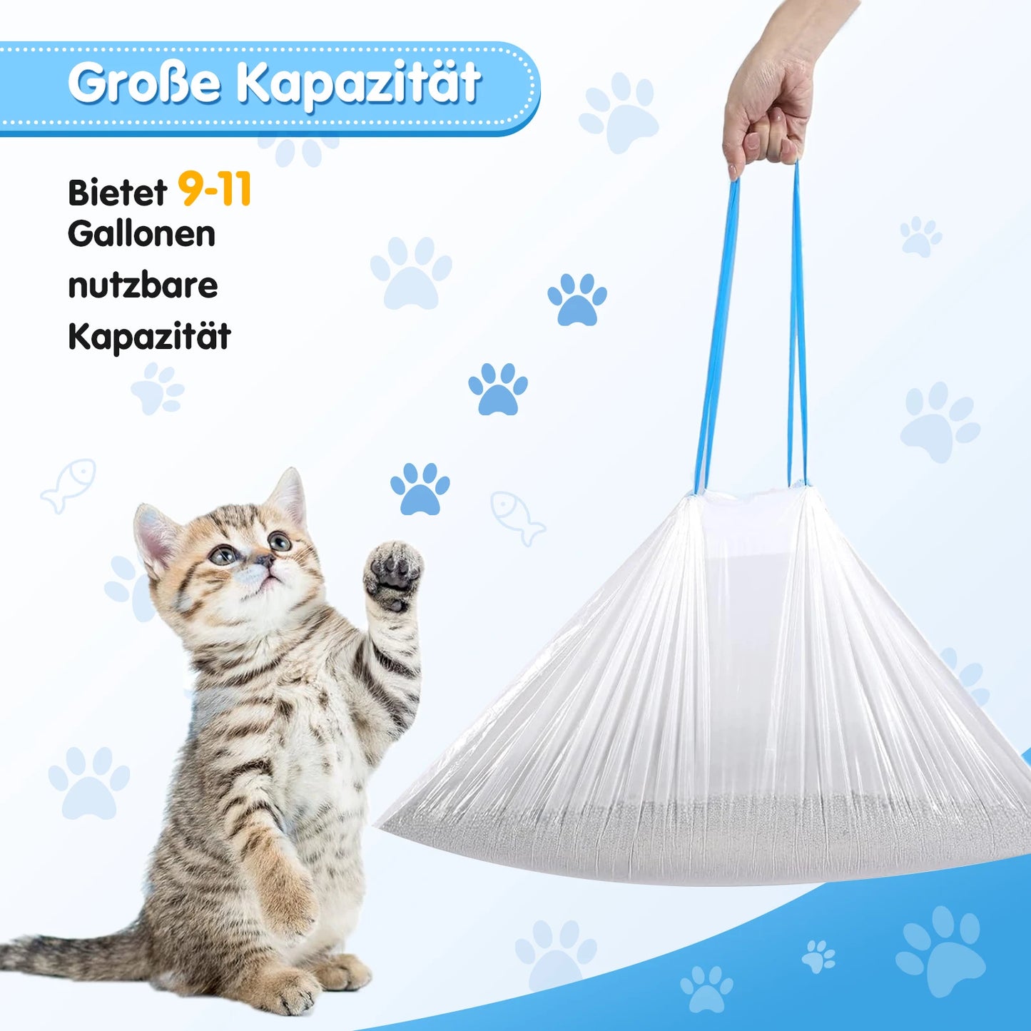 4 Packs/ 60pcs Garbage Bag For Smart Cat Litter Box Drawstring Thickened Cat Litter Bag Pet Poop Bags Trash Bag For Pet Supplies by PawHaven