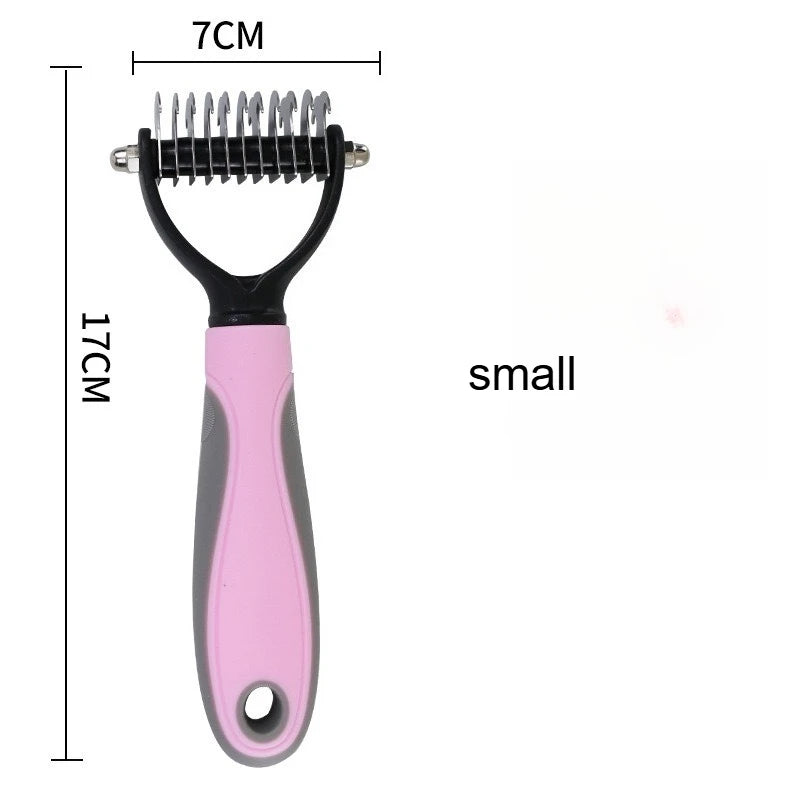 1pc Stainless Steel Dual Sided Pet Comb, Dog Cat Tangle Remover Brush, Portable Grooming Accessory for Household Pets by PawHaven