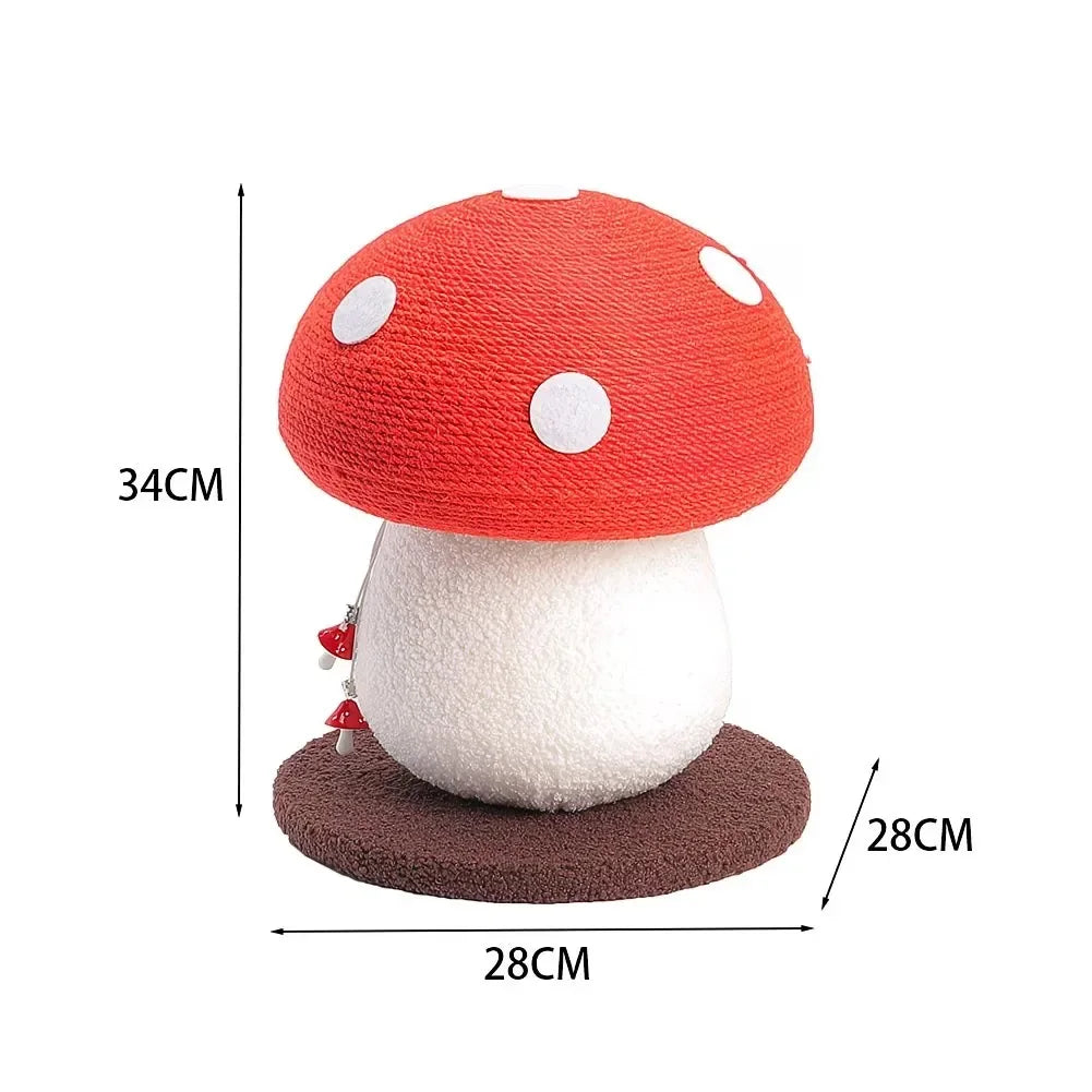 Mushroom Shape Sisal Rope Cat Scratcher Durable Climbing Post Play Toy For Indoor Cats Non Shedding Scratching Pole by PawHaven
