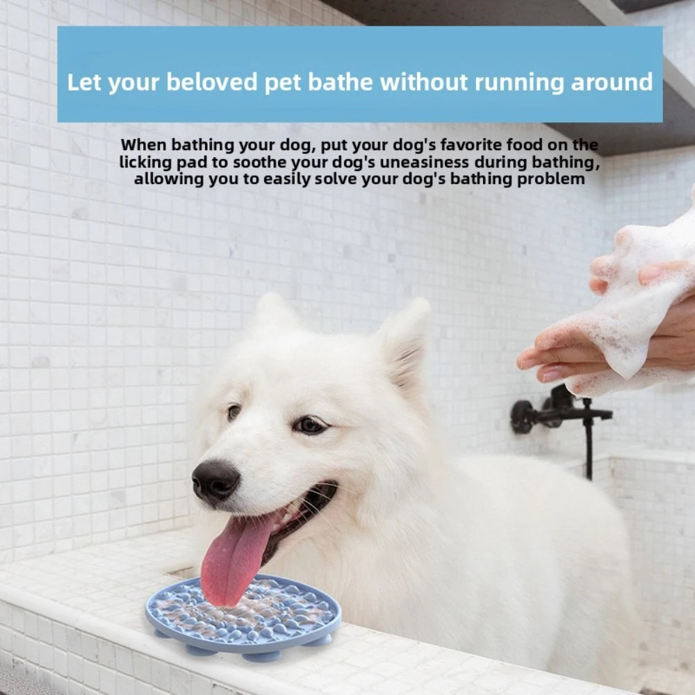 Silicone Pet Licking Mat & Slow Feeder Bowl, Interactive Treat Dispenser Pad for Dogs & Cats, Toy for Bath Time & Food Hiding by PawHaven