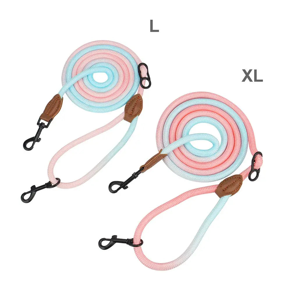Double Head Dog Leash Crossbody Pet Round Traction Rope Lead Training Walking Cat Leashes by PawHaven