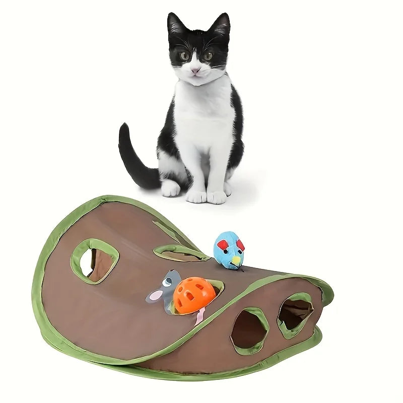 1pc Cat brain-training toy - Mouse hiding passage interactive toy by PawHaven