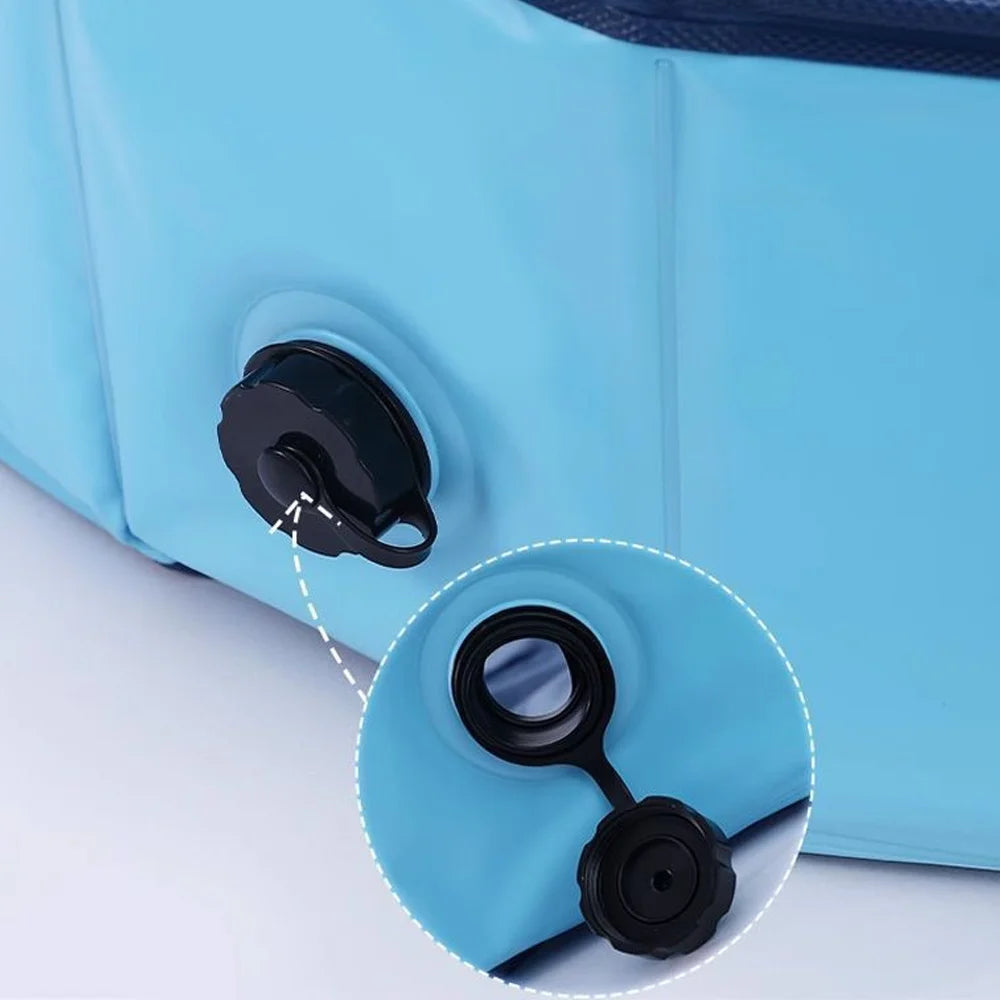 160*30cm/120*30cm/80*20cm Pet Pool Foldable Dog Bath Swimming Pool Portable Pet Pool With Drain valve Outdoor Dog Bathing Tub by PawHaven