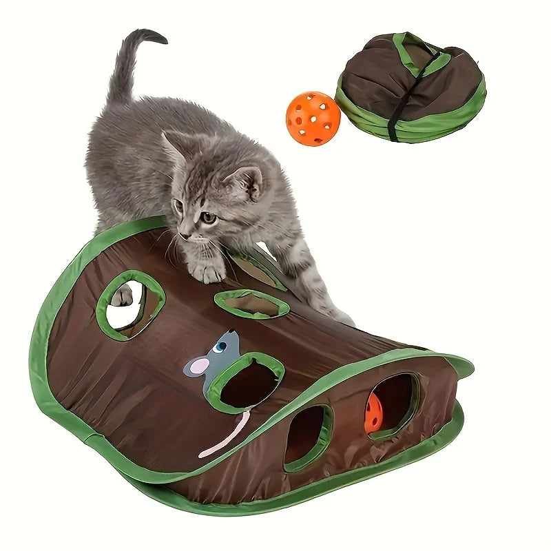 1pc Cat brain-training toy - Mouse hiding passage interactive toy by PawHaven