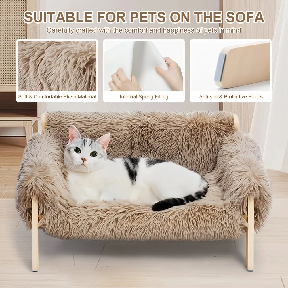 1pc Pet Sofa Bed, 11.94 cm Off The Ground, Machine Washable, Supports Up To 15 Kg, Suitable For Small And Medium Dogs And All Types Of Cats. by PawHaven