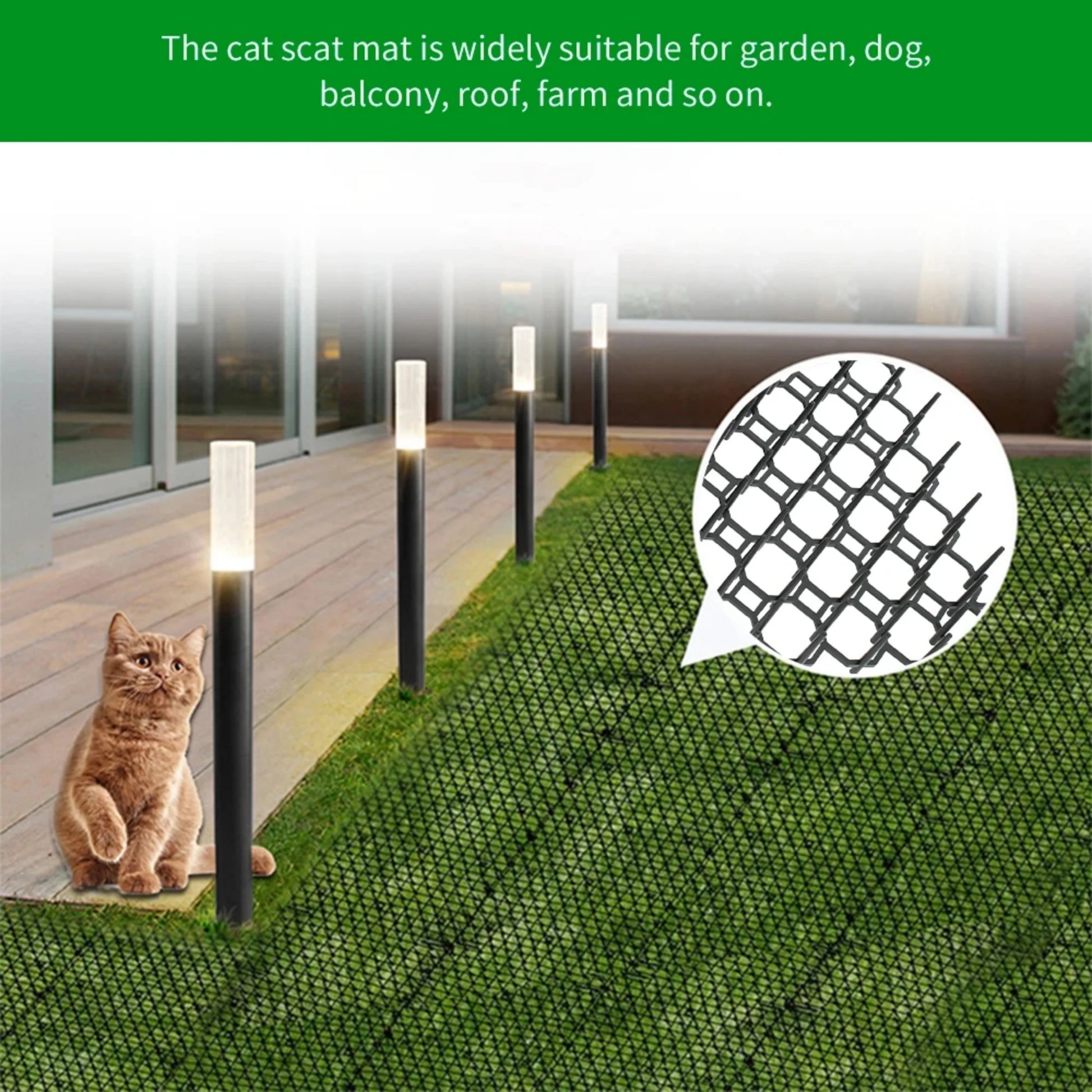 Cat-Proof Mat with Spikes for Vegetable Garden Durable Protection against Cats And Dogs Ideal for Gardening And Plant Care by PawHaven