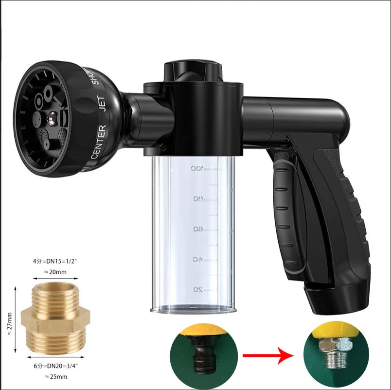 High-pressure Sprayer Nozzle Hose dog shower Gun 3 Mode Adjustable Pet Wash Cleaning bath Water Foam Soap Sprayer dog clean tool by PawHaven
