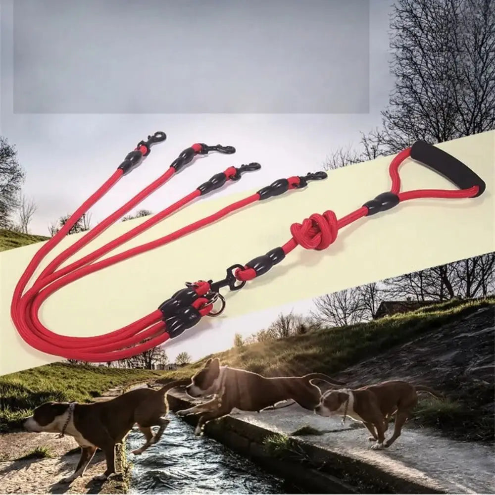 Pet Leash Nylon Double Dual Two Heads Dogs Rope 2 Way Coupler Walk Dogs Collars Harness Leads Dog Leashes by PawHaven