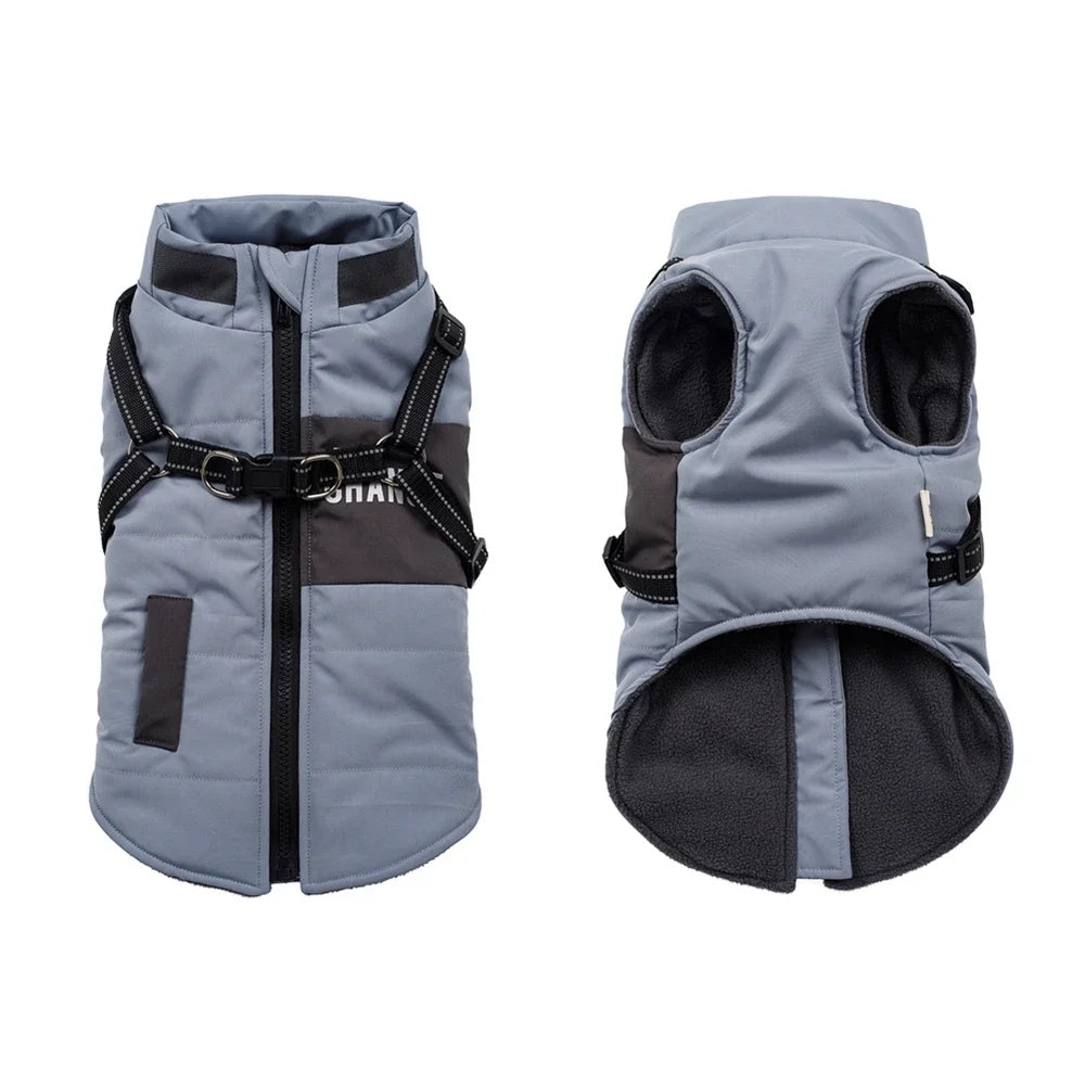 Premium Warm Windproof Dog Jacket With Dual D Rings by PawHaven