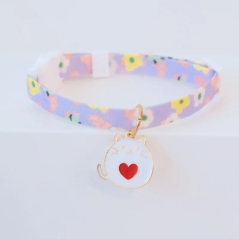Cute Daisy Pet Collar for Summer, Cat Dog Necklace with Breakaway Safety Buckle, Breathable & No Choke Summer Daisy Flower by PawHaven