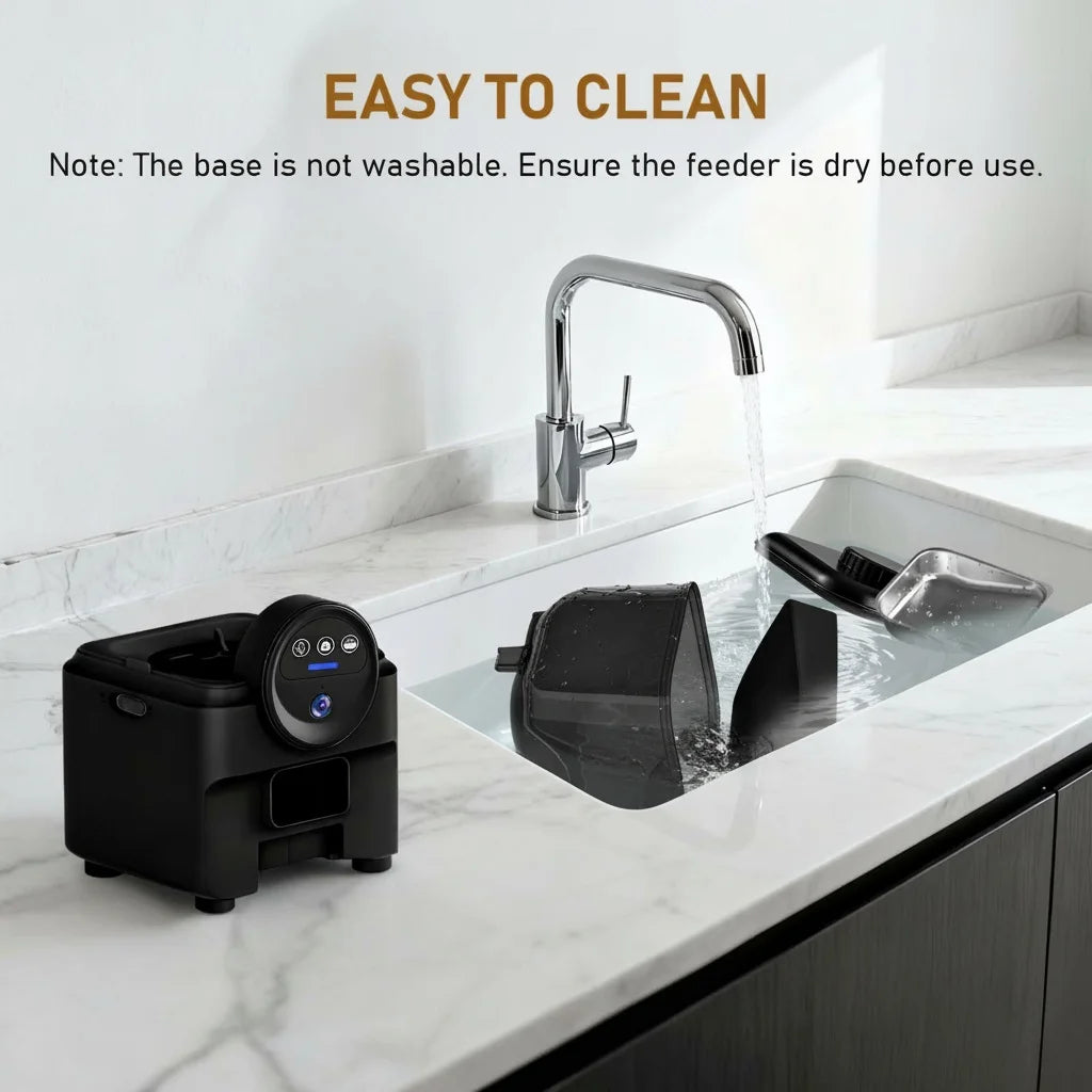 6.5L Automatic Cat Feeder Rechargeable WIFI Smart Pet Feeder App Controlled Cat Feeder With Camera Built-in battery For Cat Dog by PawHaven