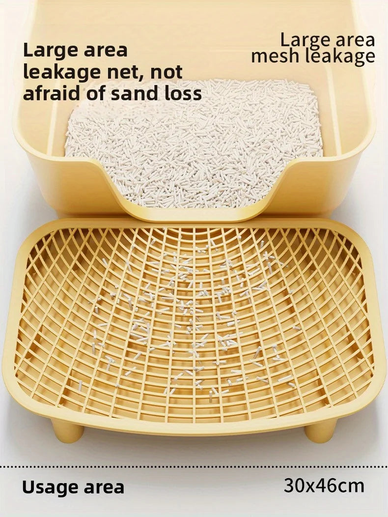 Cat Litter Box Sand Control Mat with Double Layer Filter Leak Proof Design for Open Closed Style by PawHaven