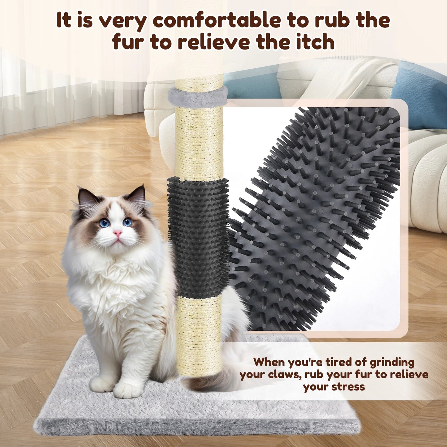 Premium Sisal Cat Scratch Pole With Turntable by PawHaven