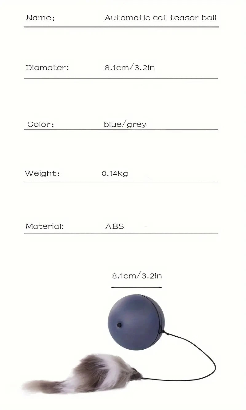 "Battery-Operated" Interactive Cat Toy Ball With Tracking Mouse - Automatic Rolling Teaser For All Breeds, Battery-Powered (Batt by PawHaven