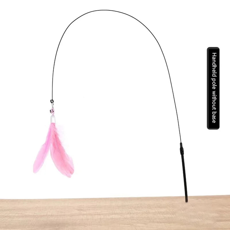 Premium Cat Teaser Wand With Bell And Replaceable Feather by PawHaven