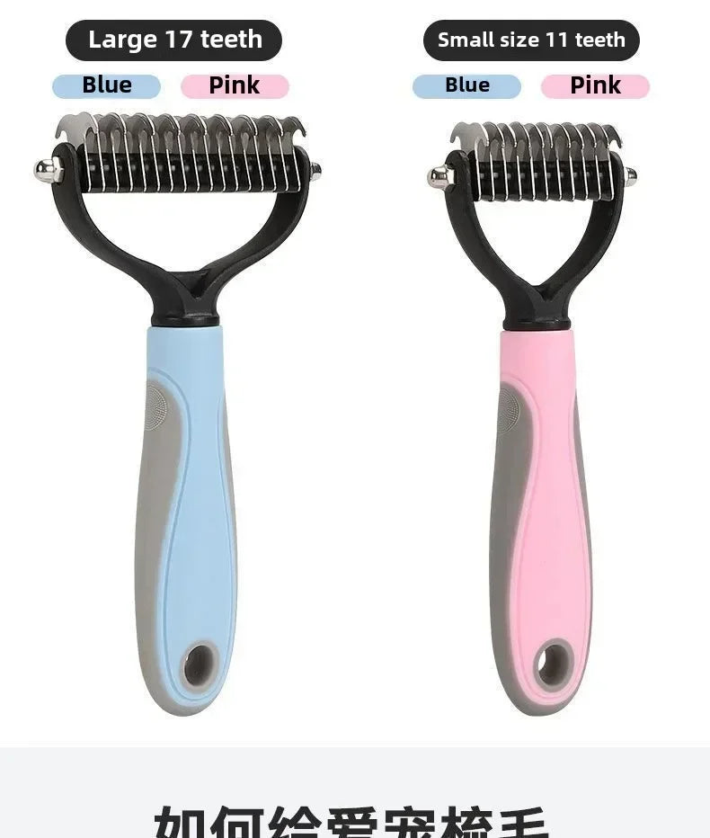 1pc Stainless Steel Dual Sided Pet Comb, Dog Cat Tangle Remover Brush, Portable Grooming Accessory for Household Pets by PawHaven