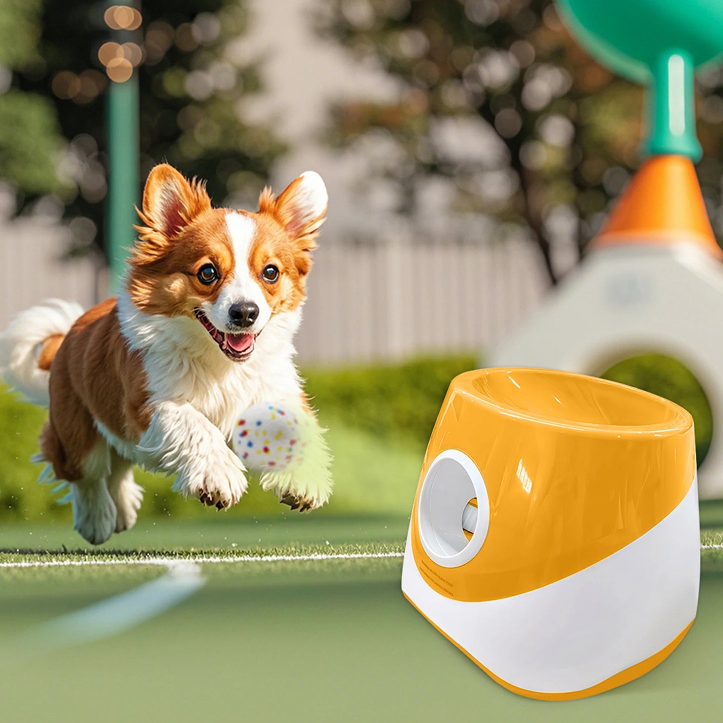 Automatic Dog Ball with 3 Distance for Medium & Small Dogs (Orange) by PawHaven