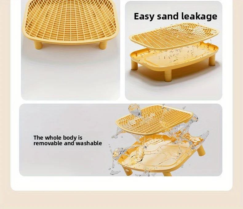 Cat Litter Box Sand Control Mat with Double Layer Filter Leak Proof Design for Open Closed Style by PawHaven