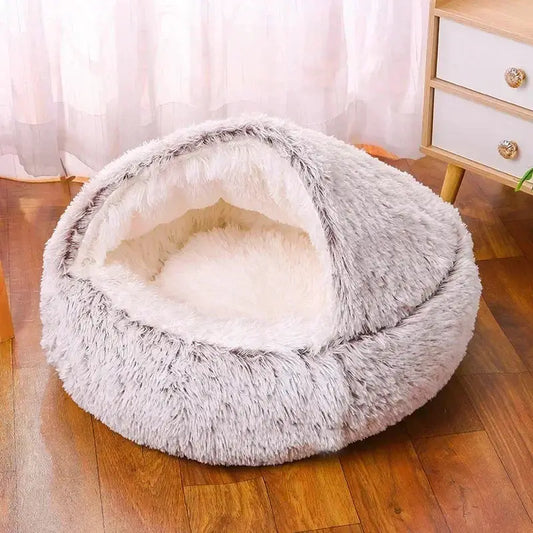 winter dog Plush Round Bed Pet Mattress Warm Soft Comfortable Basket Cat Dog Sleeping Bag Nest for Small Dogs Medium dogs cat by PawHaven