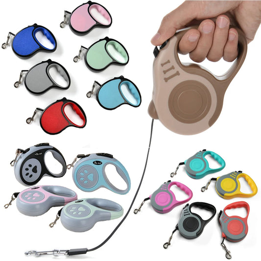UK Premium Retractable Dog Leash 3m 5m Nylon Quick Release by PawHaven