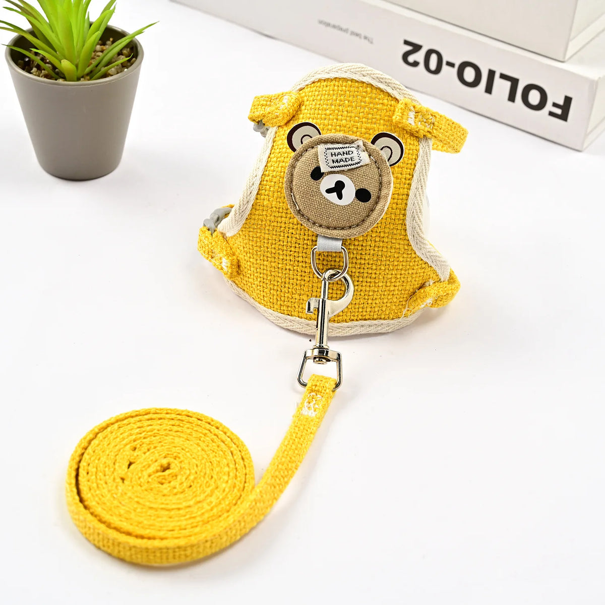 Dog Harness Outdoor Walking Leash Collar Set Adjustable Soft Cute breathable Cat Harness for Small Medium Pet Collar Leash by PawHaven