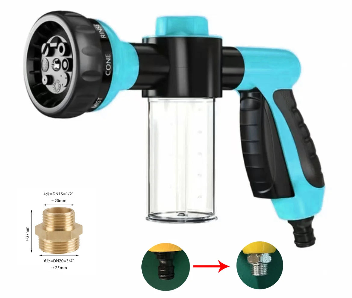 High-pressure Sprayer Nozzle Hose dog shower Gun 3 Mode Adjustable Pet Wash Cleaning bath Water Foam Soap Sprayer dog clean tool by PawHaven