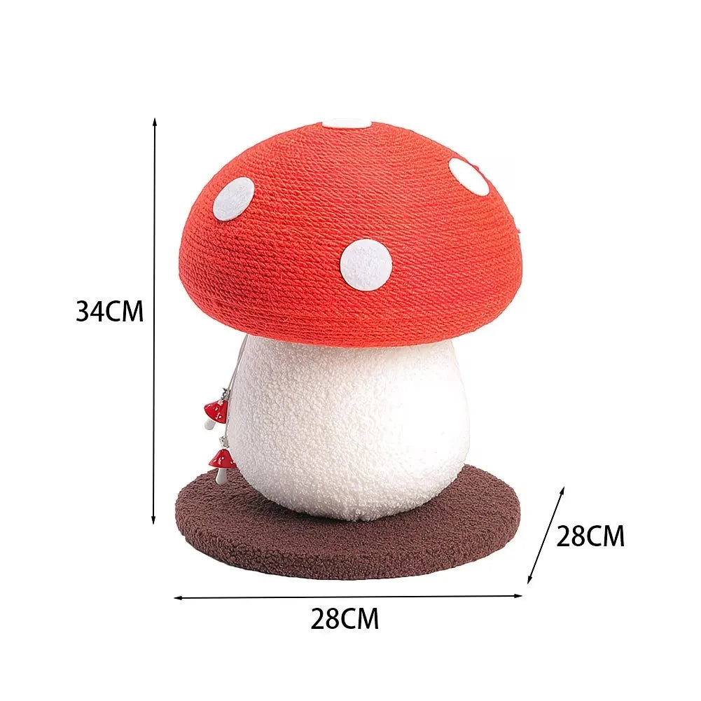 Mushroom Shape Sisal Rope Cat Scratcher Durable Climbing Post Play Toy For Indoor Cats Non Shedding Scratching Pole by PawHaven