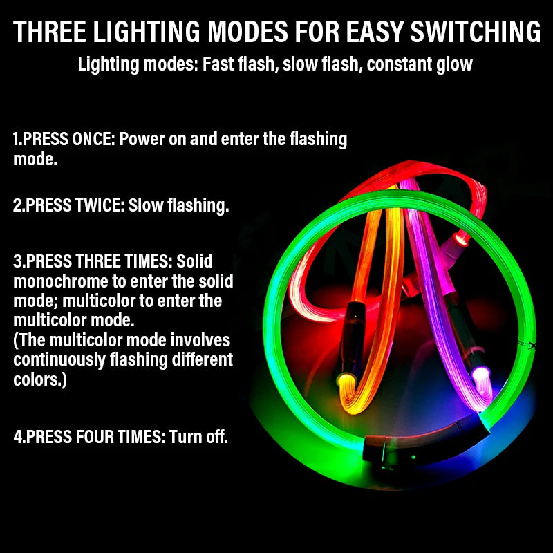 AuroraLux LED Night Collar For Dogs And Cats With 3 Modes by PawHaven