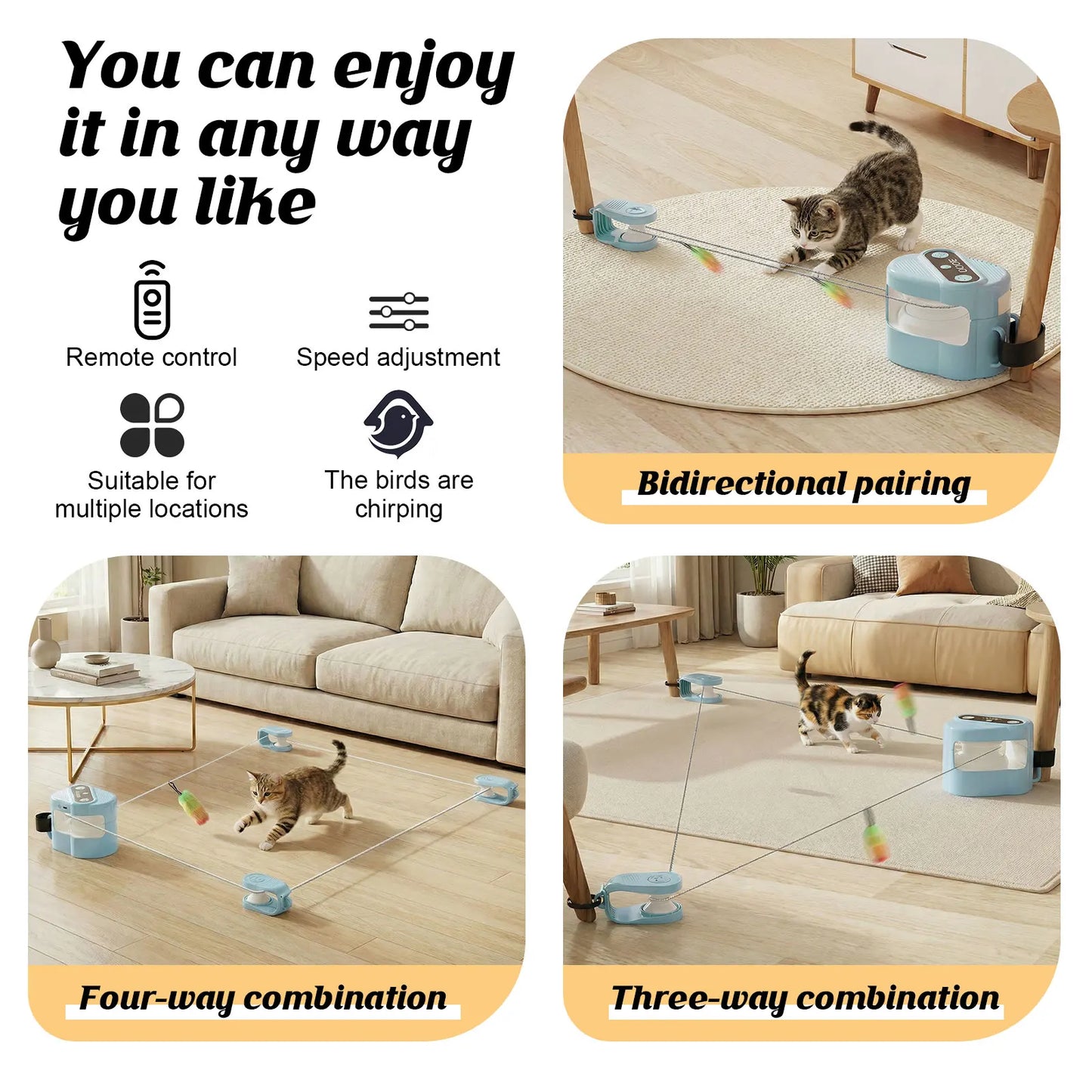 Cat Toys Automatic/Remote Control Cat Toy Interactive Cat Toy Cat Treadmill Adjustable Speed Simulated Cat Hunting Toy by PawHaven