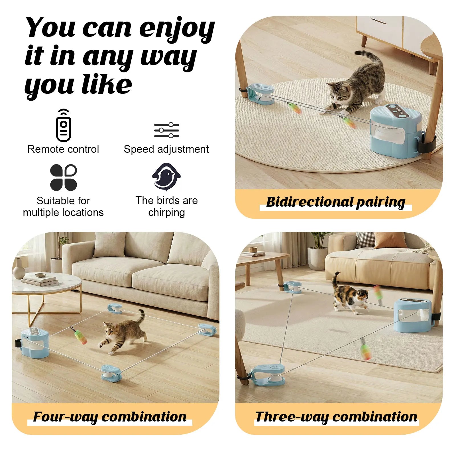 Cat Toys Automatic/Remote Control Cat Toy Interactive Cat Toy Cat Treadmill Adjustable Speed Simulated Cat Hunting Toy by PawHaven