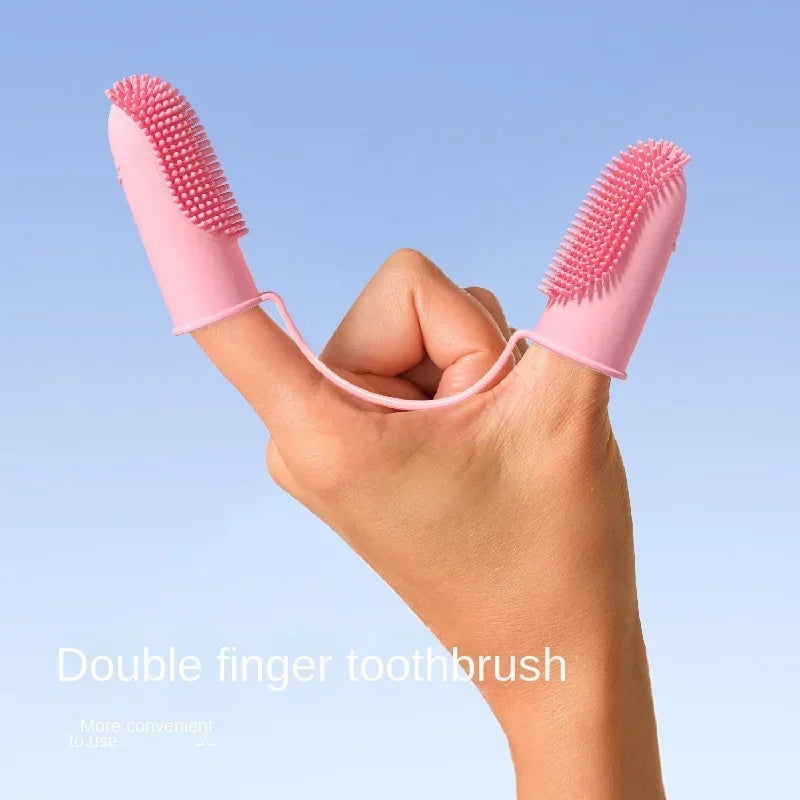 Super Soft Pet Dog Finger Toothbrush Teeth Cleaning Bad Breath Care Nontoxic Silicone Tooth Brush Tool Dog Cat Cleaning Supplies by PawHaven