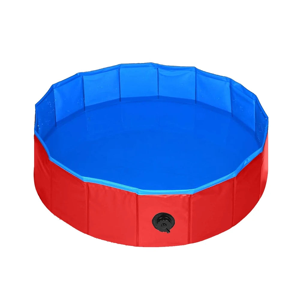 160*30cm/120*30cm/80*20cm Pet Pool Foldable Dog Bath Swimming Pool Portable Pet Pool With Drain valve Outdoor Dog Bathing Tub by PawHaven