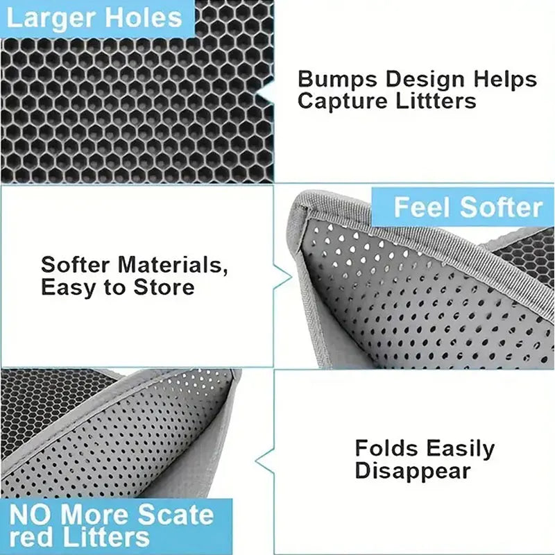 Pet Cat Litter Mat Waterproof Double Layer Cat Litter Trapping Pet Litter Box Mat Clean Pad Products For Cats Accessories by PawHaven