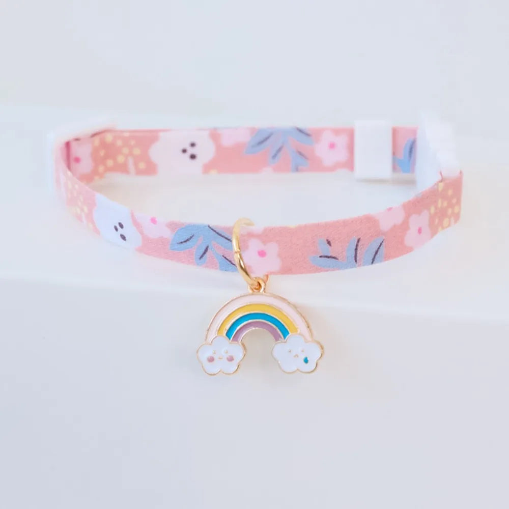 Cute Daisy Pet Collar for Summer, Cat Dog Necklace with Breakaway Safety Buckle, Breathable & No Choke Summer Daisy Flower by PawHaven