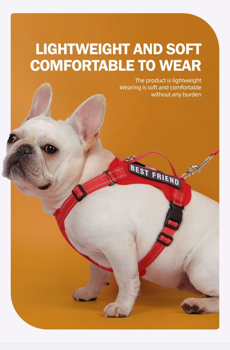 Premium Reflective Vest Harness And Leash Set by PawHaven