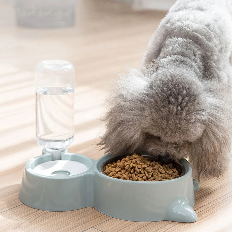 Dog Bowl, Cat Bowl, Anti-Spill Food Bowl, Automatic Feeding and Drinking Bowl Set for Pets by PawHaven