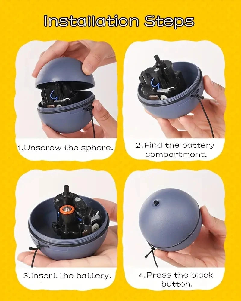 "Battery-Operated" Interactive Cat Toy Ball With Tracking Mouse - Automatic Rolling Teaser For All Breeds, Battery-Powered (Batt by PawHaven