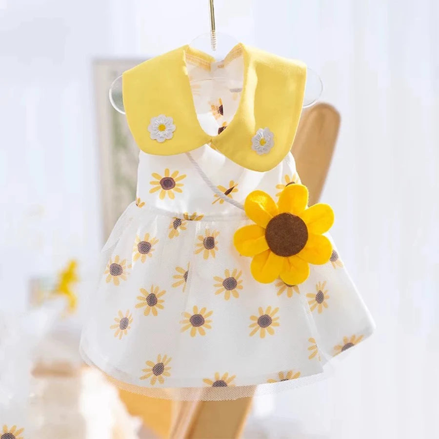 Cute & Comfortable Summer Dog Princess Dress- Breathable Soft Floral Princess Skirt for Small Dogs and Cats by PawHaven