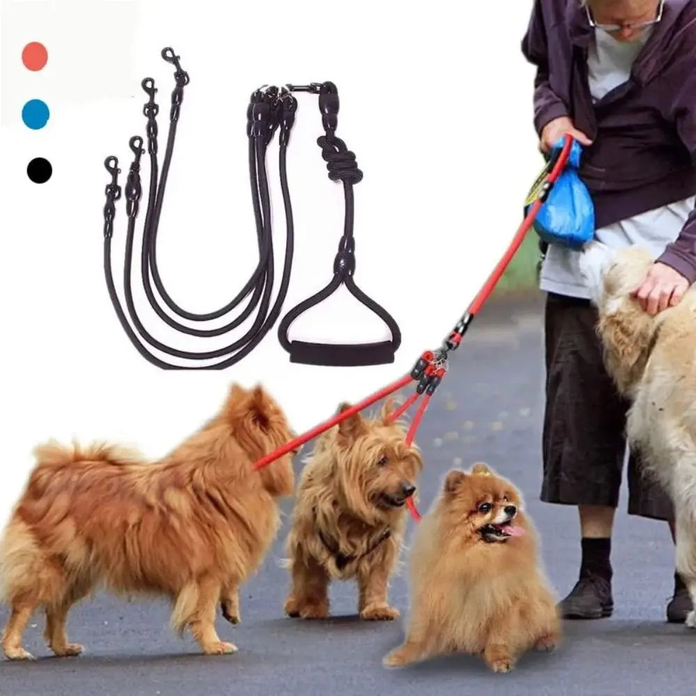 Pet Leash Nylon Double Dual Two Heads Dogs Rope 2 Way Coupler Walk Dogs Collars Harness Leads Dog Leashes by PawHaven