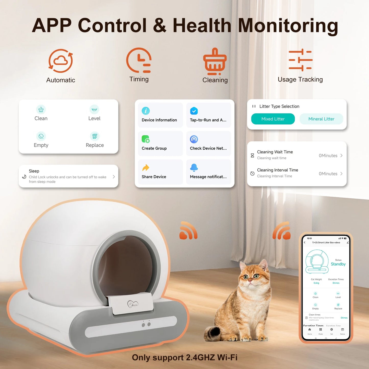 Doel 65L Self Cleaning Cat Litter Box App Control by PawHaven