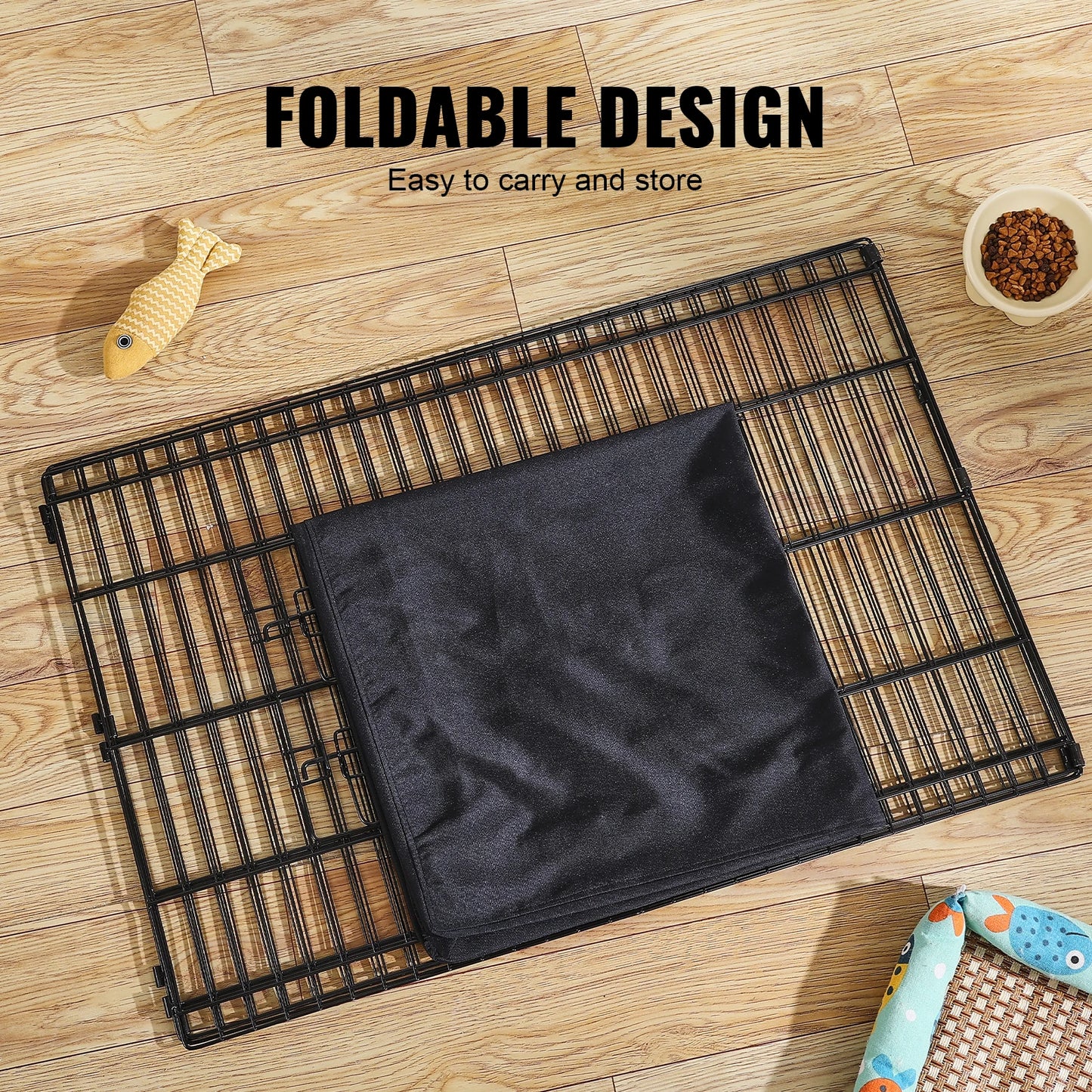 SucceBuy Dog Playpen Panels Foldable Metal Pet Exercise Pen Dog Fence Indoor Outdoor Pen with Top Cover & Bottom Pad for Dogs by PawHaven
